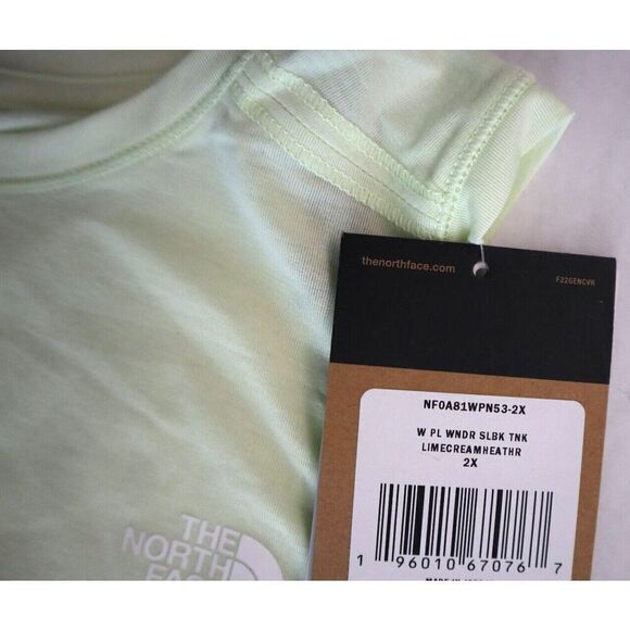 The North Face Women's Sz 2X Lime Cream Heather Wander Slitback Tank Top - Picture 7 of 13
